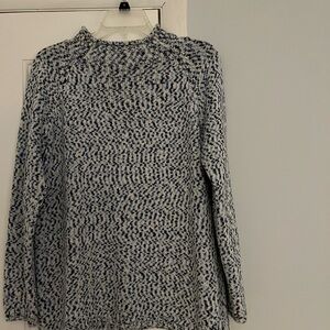 Talbots Black and White Cowl Neck Sweater